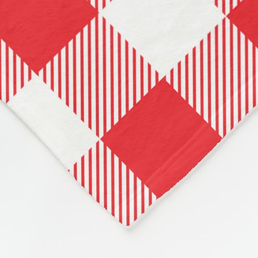 Charming Red Gingham Karo Pattern Fleecedecke (Ecke)