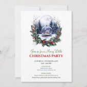 Charming Red Green Holiday Scene Invitation Card Einladung (Vorderseite)