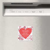 Charming Red Heart Save the Date Magnet (In Situ (Geschirrspüler))