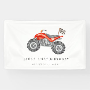 Charming Red Quad Bike Geburtstag Banner