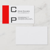 Charming Red Schwarz-weiß Monogram Business Card Visitenkarte (Vorne/Hinten)
