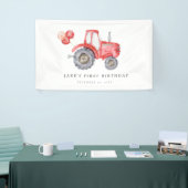Charming Red Tractor Birthday Banner (Messeveranstaltung)