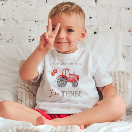 Charming Red Tractor Birthday T - Shirt
