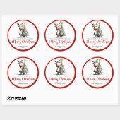 Charming reindeer funny whimsical Xmas sticker (Blatt)