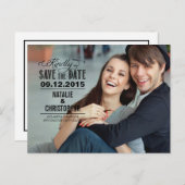 Charming Request Wedding Save the Date - Black Ankündigungspostkarte (Vorne/Hinten)