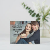 Charming Request Wedding Save the Date - Black Ankündigungspostkarte (Stehend Vorderseite)