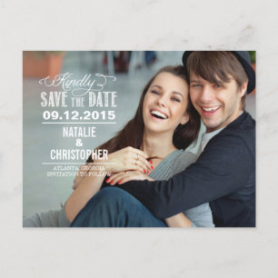 Charming Request Wedding Save the Date - White Ankündigungspostkarte