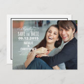 Charming Request Wedding Save the Date - White Ankündigungspostkarte (Vorne/Hinten)