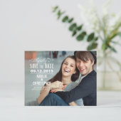 Charming Request Wedding Save the Date - White Ankündigungspostkarte (Stehend Vorderseite)