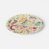 Charming Retro Holly Jolly Weihnachtsentwurf Pappteller (Schrägansicht)