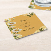 Charming Retro Margaret Floral Wedding Rechteckiger Pappuntersetzer (angewinkelt)