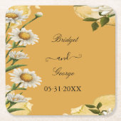 Charming Retro Margaret Floral Wedding Rechteckiger Pappuntersetzer (Vorderseite)