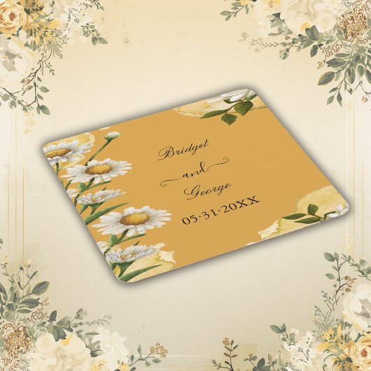 Charming Retro Margaret Floral Wedding Rechteckiger Pappuntersetzer