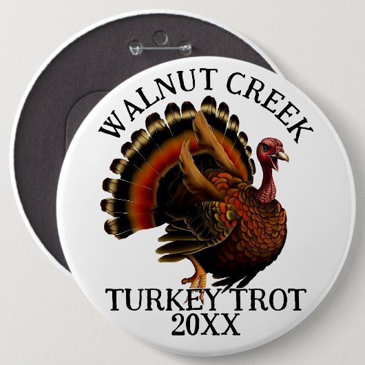 Charming Retro Türkei Trottrennen Button (Vorne & Hinten)