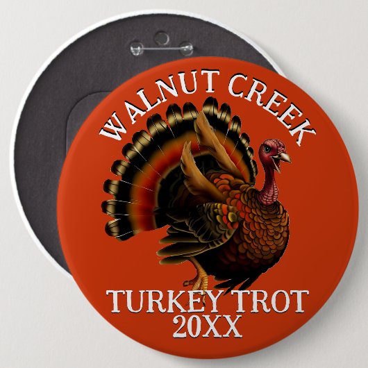 Charming Retro Türkei Trottrennen Button (Vorne & Hinten)