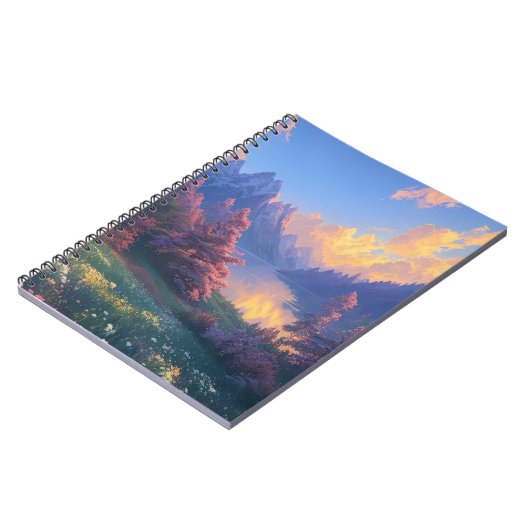 Charming River Amidst Towerspitzen Notizblock (Linke Seite)