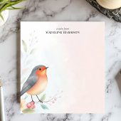 Charming Robin RedBrustvogel Personalisierter Name Notizblock