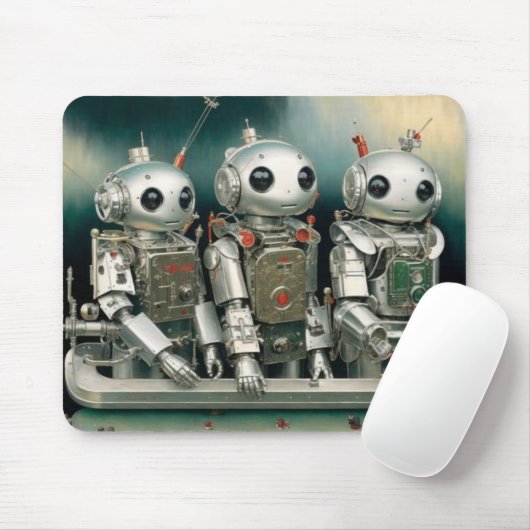 Charming Robot Trio Mousepad (Mit Mouse)