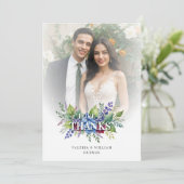 Charming Romantic Floral & Transparency Overlay Dankeskarte (Stehend Vorderseite)