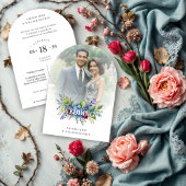 Charming Romantic Floral & Transparency Overlay Einladung