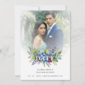 Charming Romantic Floral & Transparency Overlay Save The Date (Vorderseite)