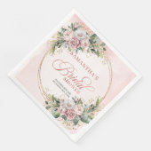 Charming rose gold dusty pink floral bridal shower serviette (Ecke)