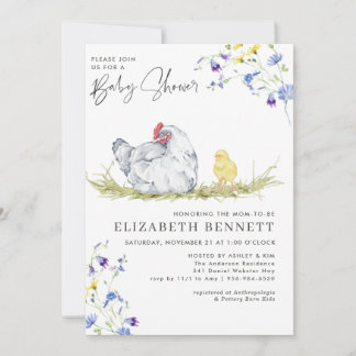 Charming Rustic Farmhouse | Chicken Baby  Einladung