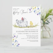 Charming Rustic Farmhouse | Chicken Baby  Einladung (Stehend Vorderseite)
