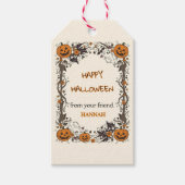 Charming Rustic Halloween with Pumpkins and Ghost Geschenkanhänger (Vorderseite)