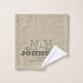 Charming Rustic Linse Look Monogram Badhandtuch Set (Waschlappen)
