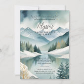 Charming Rustic Mountains Landscape Watercolor Einladung (Vorderseite)