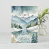 Charming Rustic Mountains Landscape Watercolor Einladung (Stehend Vorderseite)