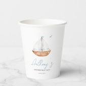 Charming Rustic Sailboat Geburtstag Pappbecher (Vorderseite)