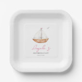 Charming Rustic Sailboat Geburtstag Pappteller (Vorderseite)
