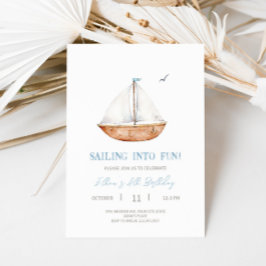 Charming Rustic Sailboat Geburtstagsparty Einladun Einladung