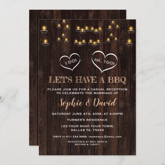 Charming Rustikale Lampen Alte Scheune I tun GRILL Einladung (Vorne/Hinten)