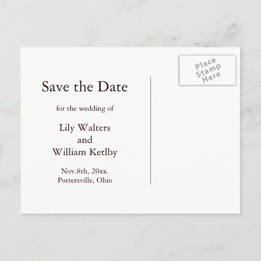 Charming Rustikales Pferd Save the Date Postkarte (Rückseite)