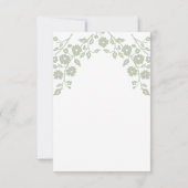 Charming Sage Green Folks Blume Einfach Blumen RSVP Karte (Rückseite)