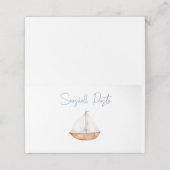 Charming Sailboat Food Label Platzkarte (Außenseite Aufgefaltet)