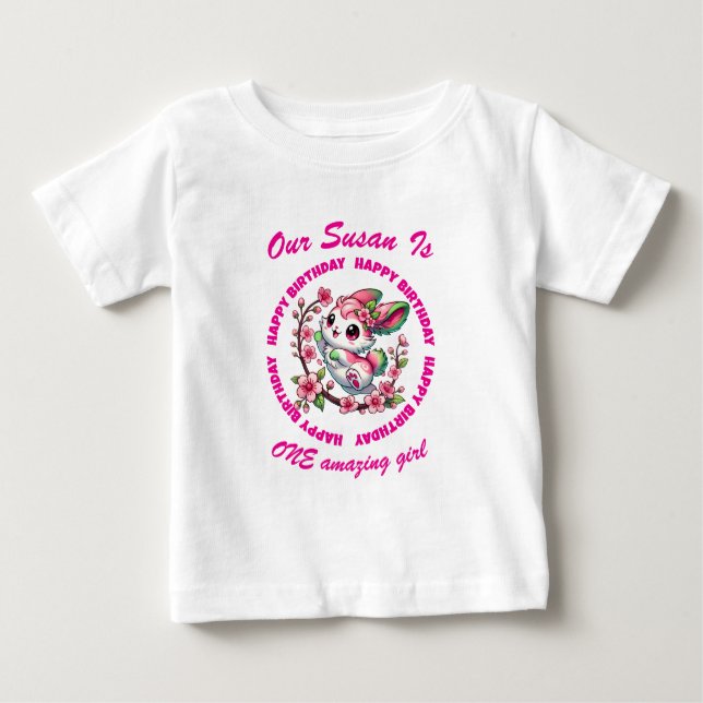 Charming Sakura Bunny Guest of Honor Baby T-shirt (Vorderseite)