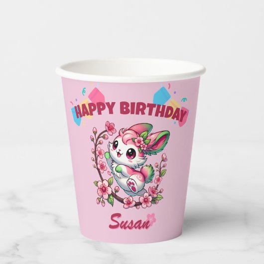 Charming Sakura Bunny Pappbecher (Vorderseite)