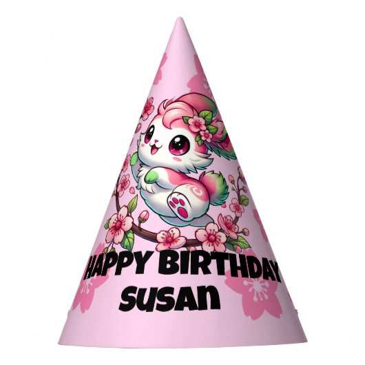 Charming Sakura Bunny Partyhütchen (Vorderseite)