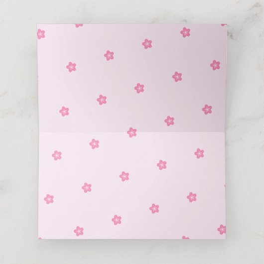 Charming Sakura Bunny Platzkarte (Innenseite Aufgefaltet)