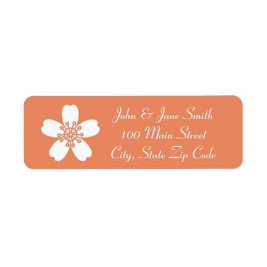 Charming Sakura in Coral Rücksendeadresse Label (Vorne)