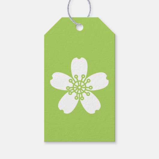 Charming Sakura in Peridot-Geschenk-Tag Geschenkanhänger (Vorderseite)