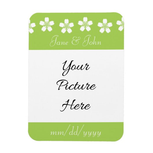 Charming Sakura in Peridot Rett-the-Date Magnet (Vertikal)