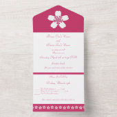 Charming Sakura in Raspberry All In One Einladung (Innen Boden)
