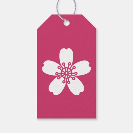 Charming Sakura in Raspberry - Geschenk-Tag Geschenkanhänger (Vorderseite)