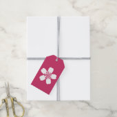 Charming Sakura in Raspberry - Geschenk-Tag Geschenkanhänger (Mit Garn)