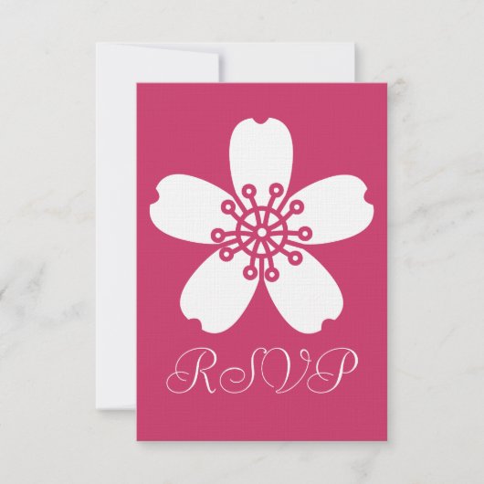 Charming Sakura in Raspberry RSVP Card Karte (Vorderseite)